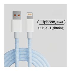 Καλώδιο Τροφοδοσίας USB Type-A To Lightning Charging & Data Sync για Apple Iphone 14 Plus 14 Pro Max iPhone 13 mini 13 Pro iPhone 12 iPhone XR iPhone 8 iPhone 7 Plus USB Cable 6A Male 1m Braided Light
