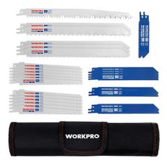 WORKPRO Σετ Λάμες Σπαθοσέγας 32 Τεμαχίων για Ξύλο, Μέταλλο & Πλαστικό με Θήκη Μεταφοράς (W000501A)