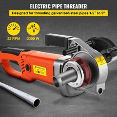 Φορητή Ηλεκτρική Βιδολόγος Σωλήνων VEVOR 2300W 220V 1/2″ – 2″ Σετ με 6 Φιλιέρες & Βαλιτσάκι Μεταφοράς (Pipe Threader Machine)-thumb-2