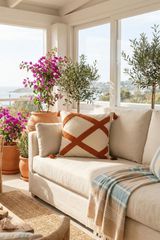 Stewehome Μαξιλαροθήκη τετράγωνη με κέντημα και φούντες από βαμβάκι 42x42 cm