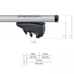 MENABO MENABO ΜΠΑΡΕΣ ΟΡΟΦΗΣ ΑΛΟΥΜΙΝΙΟΥ LINCE XL SILVER 135 cm ΣΕ ΑΣΗΜΙ ΧΡΩΜΑ ΓΙΑ Kia Carens (RP) 5 doors 2013>2019 ΜΕ FLUSH RAILS - 2 ΤΕΜ (8880/MB) MP.8880/MB-67-thumb-3