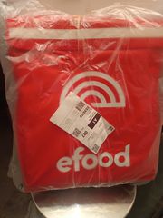 EFOOD Μπουφάν, κράνος, κουτί μεγάλο, κουτί μεταφοράς καφέ με τη βάση του, γάντια , 2 μπλουζάκια τύπου πόλο όλα ολοκαίνουργια, αχρησιμοποίητα στη συσκευασία τους, όλα XL
