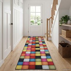 vidaXL Χαλί Runner LESAKA πολύχρωμο 50 x 200 εκ. Διαμαντένιο βελούδο