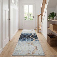 vidaXL Χαλί Runner LESAKA Ασημί 100 x 100 cm Διαμαντένιο βελούδο