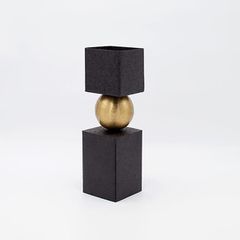 ΒΑΖΟ ΜΕΤΑΛΛΙΚΟ ΜΑΥΡΟ-ΧΡΥΣΟ 8x8x28cm Eurolamp 819-00321