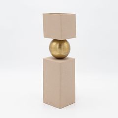ΒΑΖΟ ΜΕΤΑΛΛΙΚΟ ΜΠΕΖ-ΧΡΥΣΟ 8x8x32cm Eurolamp 819-00320
