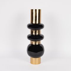 ΒΑΖΟ ΜΕΤΑΛΛΙΚΟ - ΚΕΡΑΜΙΚΟ ΧΡΥΣΟ - ΜΑΥΡΟ 17.5x10x50.5cm Eurolamp 819-01154