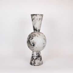 ΒΑΖΟ ΜΕΤΑΛΛΙΚΟ ΜΩΣΑΪΚΟ ΛΕΥΚΟ ΑΝΤΙΚΕ 25x25x66cm Eurolamp 819-01073