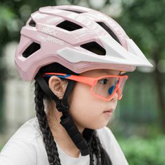 Rockbros LK-67 Youth Bike Helmet with Detachable Visor 54–58 cm - Pink-thumb-2