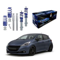 Σετ ανάρτησης coilover BlueLine για Peugeot 208 1.0/1.2/1.2THP/1.4GPL/1.4VTi/1.6/1.6GTi/1.6THP/1.6HDi/1.6 BlueHDi, 2012-2019, γόνατο 51mm