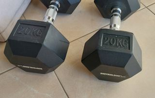 Αλτήρες 20 kg Σετ Εξάγωνο Λάστιχο