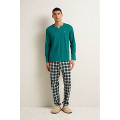 Vamp Ανδρική Πυτζάμα Βαμβακερή Teal Plaid Winter '26