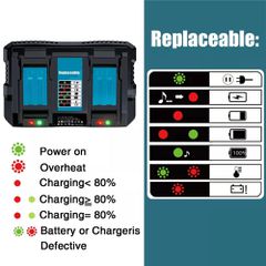 Επαναφορτιζόμενη Μπαταρία Li-Ion 18V Συμβατή με Makita LXT (BL1860B / BL1850B / BL1830) με Ένδειξη LED-thumb-4