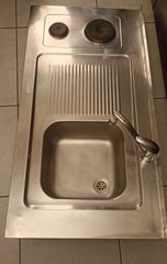 Νεροχύτης Inox + πλήρες λειτουργικές εστίες