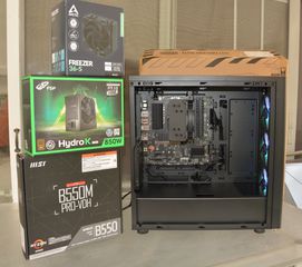 Υπολογιστής με Ryzen 5 5600G, 32GB 3200/C16, καινούργια τα: MSI B550M Pro-VDH, Case-PSU-Cooler