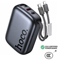 Power Bank Hoco Q55 Rock Mini 20000mAh PD20W QC USB-C USB-A και Ενσωματωμένα Καλώδια USB-C Lighting LED Γκρι με Πιστοποίηση CCC