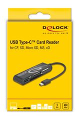 DELOCK card reader 91739 για micro SD/SD/CF/MS/xD, USB-C, μαύρο-thumb-1