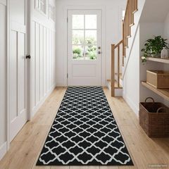 vidaXL Χαλί Runner LESAKA Μαύρο και λευκό 100 x 150 cm