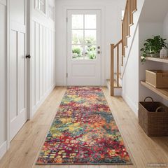 vidaXL Χαλί Runner LESAKA πολύχρωμο 50 x 300 εκ Διαμαντένιο βελούδο