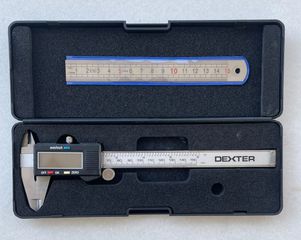 Ψηφιακό Παχύμετρο DEXTER 0-150mm Inox με Θήκη & Μεταλλικό Χάρακα