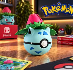 Pokémon Ivysaur φιγούρα Poké Ball, τρισδιάστατα εκτυπωμένη