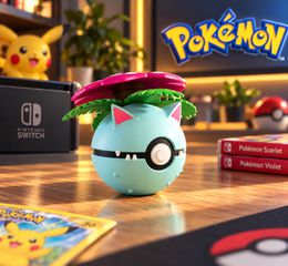 Pokémon Bulbasaur φιγούρα με σχέδιο Poké Ball, τρισδιάστατα εκτυπωμένη
