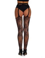 Black Sexy Floral Fishnet Pantyhose Tights-thumb-5