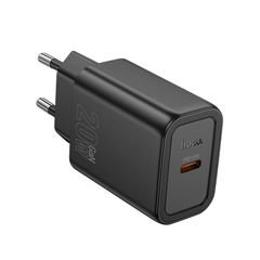 Φορτιστής Ταξιδίου Hoco N60 Gentle GaN με 1 Εξόδο Φόρτισης USB-C PD20W 5V 3.0A Μαύρος