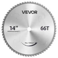 Λεπίδα πριονιού VEVOR 355,6 mm, 66 δόντια, μεταλλική λεπίδα ψυχρής κοπής με κεραμική άκρη, συμβατή με πριόνια, 4000 κοπές, κοπή λείων επιφανειών χωρίς γρέζια, μείωση θορύβου και οπές απαγωγής θερμότητ