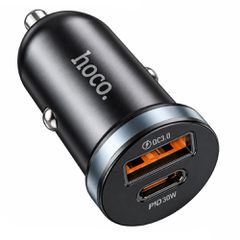 Φορτιστής Αυτοκινήτου Hoco. DZ19 Scenery Lightweight USB-C PD30W + USB-A 18W QC3.0A Μαύρος
