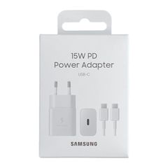 Φορτιστής Ταξιδίου Samsung Fast Charging EP-T1510XWEGEU 15W με Καλώδιο USB-C σε USB-C Λευκό
