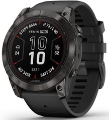 Garmin fēnix® 7X Pro – Sapphire Solar Titanium Carbon Gray DLC & Black