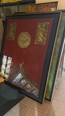 Χειροποίητοι Ethnic Πίνακες από Μπαλί (Μεγάλα μεγέθη, Φύλλα Χρυσού & Τρισδιάστατα Στοιχεία) Τιμή:
