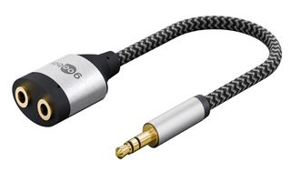 GOOBAY αντάπτορας ήχου 3.5mm σε 2x 3.5mm 80586, μαύρος/γκρι