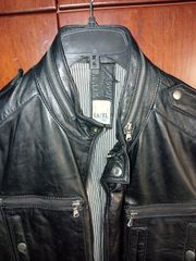 Ανδρικό 100% Δερμάτινο Jacket LAPEL Men – Μαύρο-thumb-2