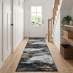 vidaXL Χαλί Runner LESAKA Μαύρο και Χρυσό 50 x 350 εκ.
