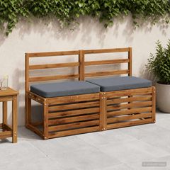 vidaXL Μαξιλάρια Πάγκου 2 Τεμαχίων VUGHT 2 pcs 100% Πολυεστέρας Μπλε