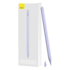 Baseus Tablet Tool Active Stylus Pen Smooth Wtiting 2 Ασύρματη φόρτιση με ένδειξη LED + Ενεργή αντικαταστάσιμη άκρη για iPad, μωβ (SXBC060105)