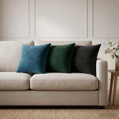 vidaXL Μαξιλάρι με μαξιλάρι HEERLEN 6 τεμ. Μαύρο Βελούδο