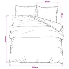 vidaXL Σετ Παπλωματοθήκης Σκούρο Γκρι 200x220 εκ. Βαμβακερό-thumb-5