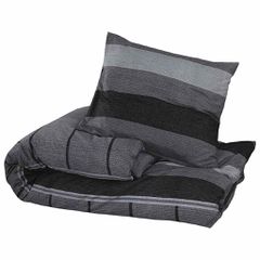 vidaXL Σετ Παπλωματοθήκης Σκούρο Γκρι 200x220 εκ. Βαμβακερό-thumb-2
