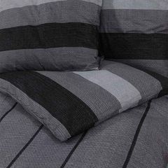 vidaXL Σετ Παπλωματοθήκης Σκούρο Γκρι 200x220 εκ. Βαμβακερό-thumb-4