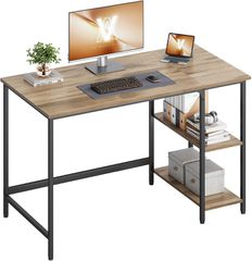 VASAGLE Γραφείο Υπολογιστή Βιομηχανικού Στυλ 120 x 60 x 76 εκ. Καμηλό Καφέ/Μαύρο LWD047K01V2