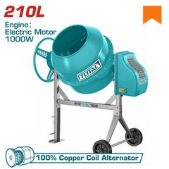 Μπετονιέρα Ηλεκτρική TOTAL 210Lit / 1000W / 1.4HP ( TCM2106-1 )