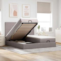 Οθωμανικό κρεβάτι με στρώματα Taupe 180x200cm ύφασμα 3313675