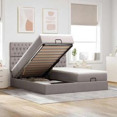 Οθωμανικό κρεβάτι με στρώματα Taupe 180x200cm ύφασμα 3313717