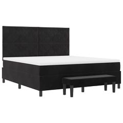 Κρεβάτι με ελατήρια με κεφαλάρι Μαύρο 200 x 180 cm Βελούδο 3344596-thumb-6