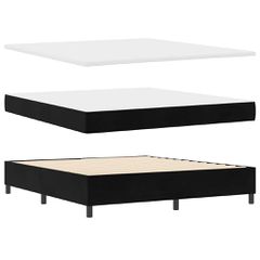 Κρεβάτι με ελατήρια με κεφαλάρι Μαύρο 200 x 180 cm Βελούδο 3344596-thumb-3