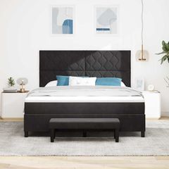 Κρεβάτι με ελατήρια με κεφαλάρι Μαύρο 200 x 180 cm Βελούδο 3344596-thumb-2