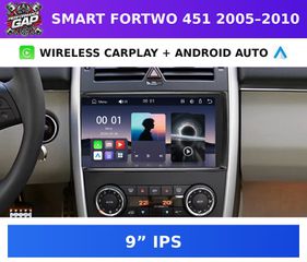 9” Οθόνη Smart Fortwo 451 2005–2010 με Wireless CarPlay & Android Auto